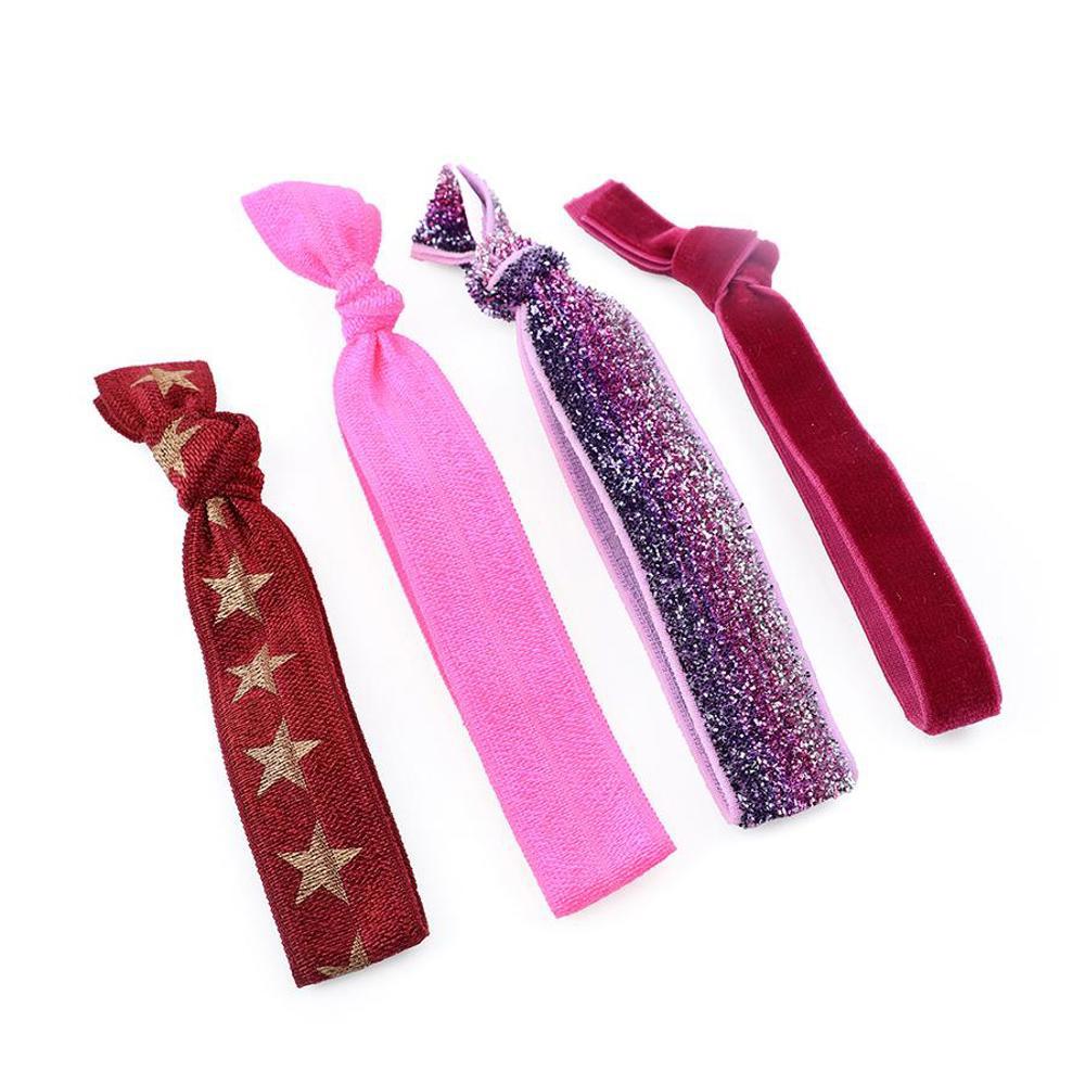 Peace of Mind Hair Tie 4 Pack Mix Stars And Glitter